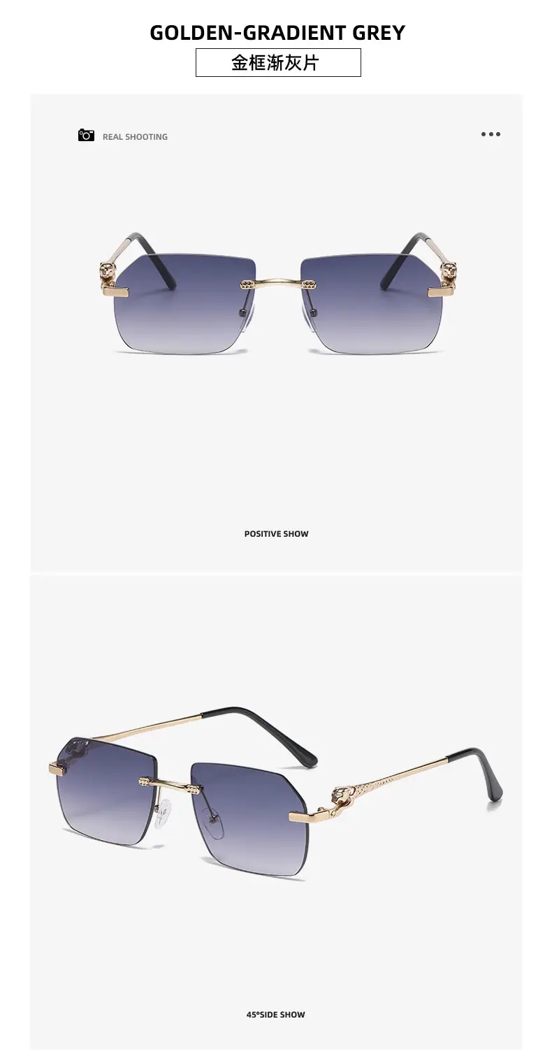 2025 European Frameless Leopard Mirror Leg Sunglasses Men Women — feature 15