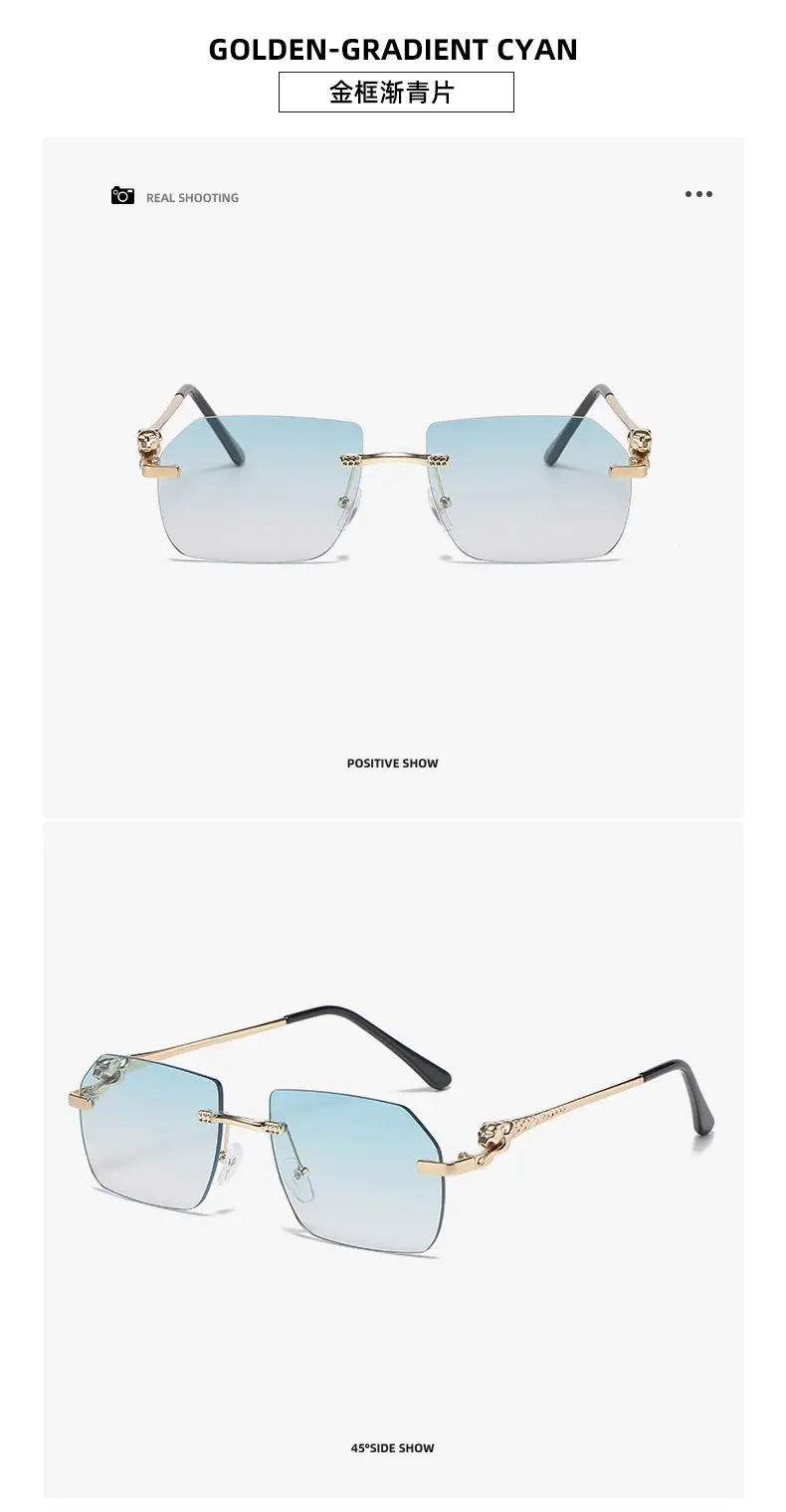 2025 European Frameless Leopard Mirror Leg Sunglasses Men Women — feature 16