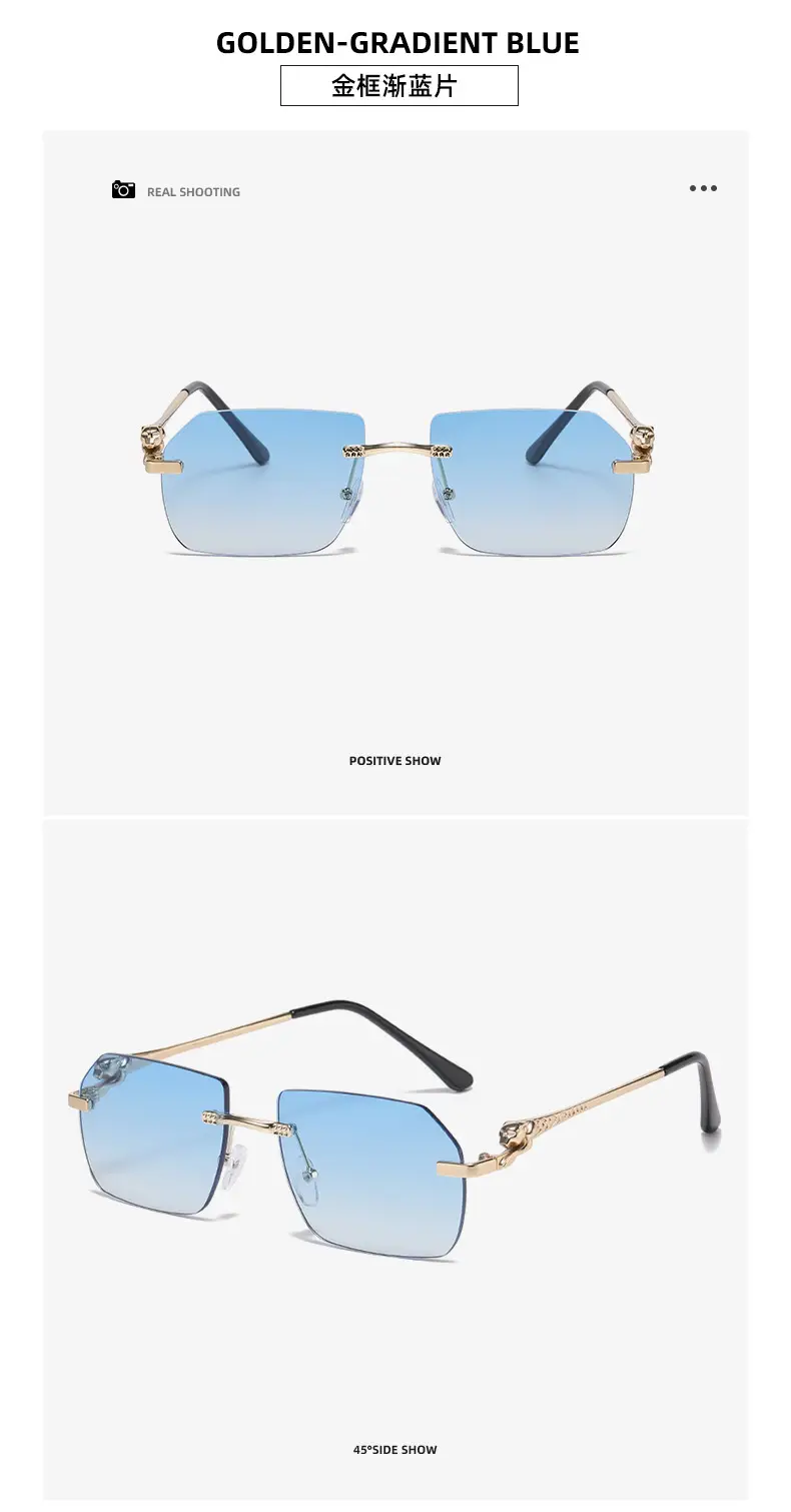 2025 European Frameless Leopard Mirror Leg Sunglasses Men Women — feature 17