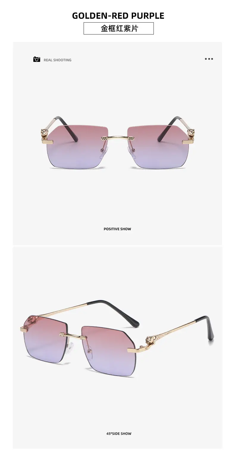 2025 European Frameless Leopard Mirror Leg Sunglasses Men Women — feature 19