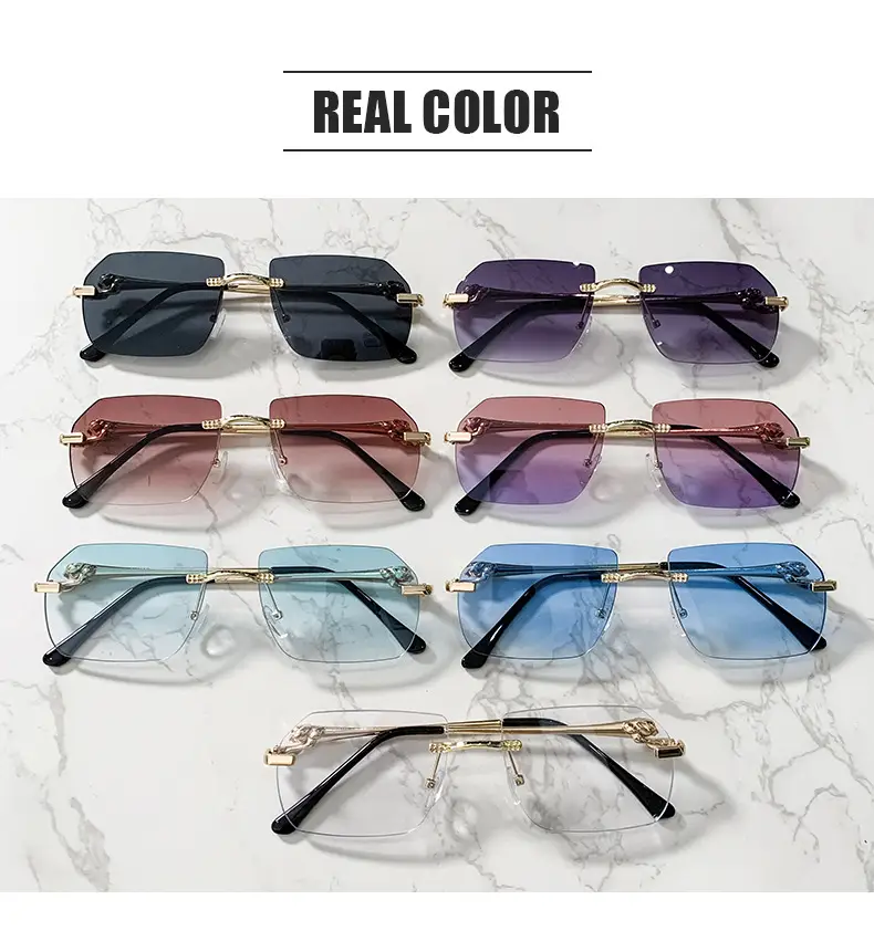 2025 European Frameless Leopard Mirror Leg Sunglasses Men Women — feature 21