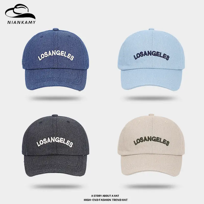 Women Blue Letter Embroidered Baseball Cap Dark Blue - Image 4