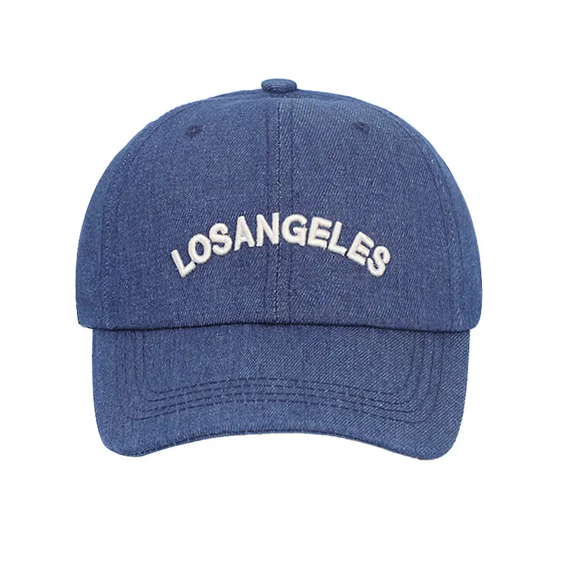Women Blue Letter Embroidered Baseball Cap Dark Blue - Image 8