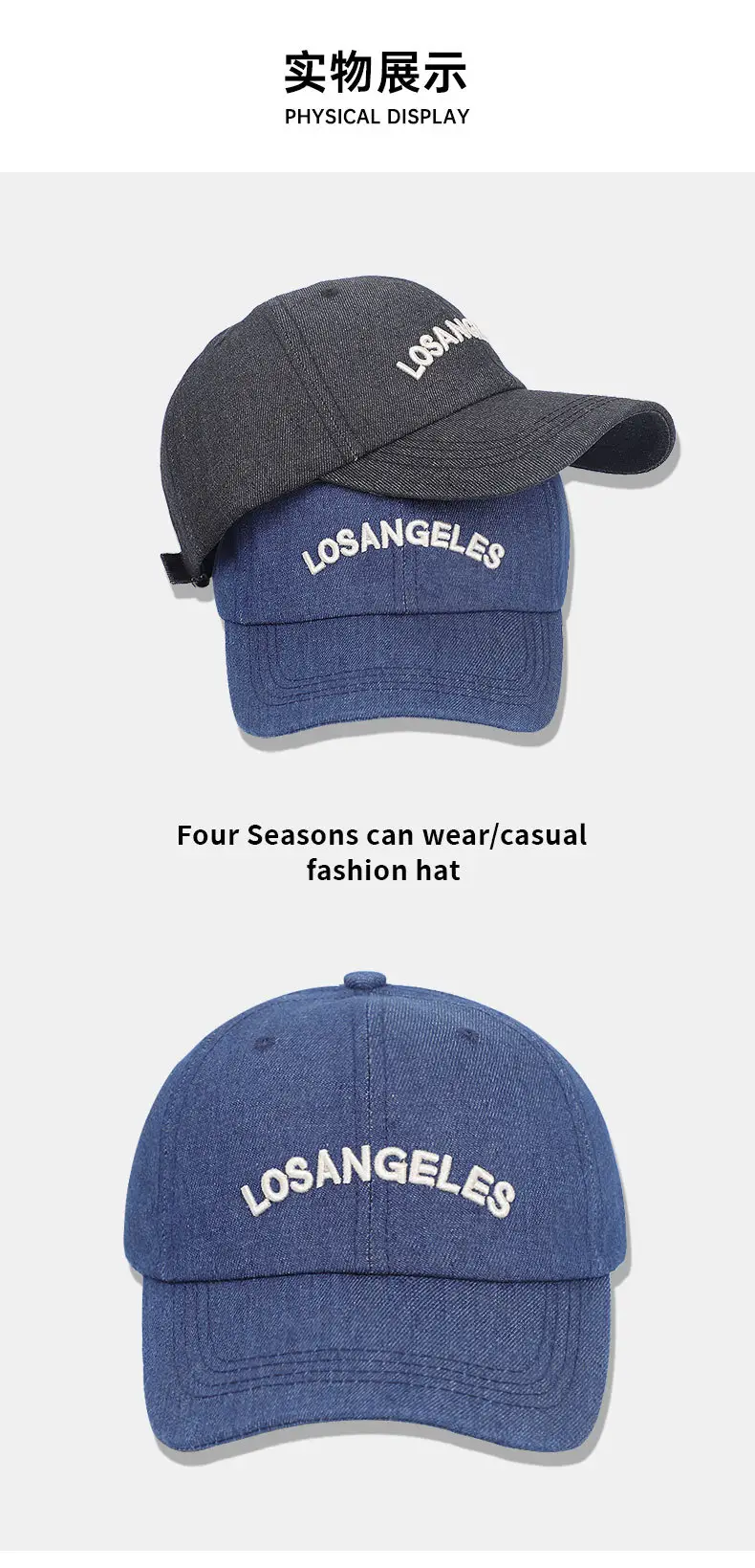 Women Blue Letter Embroidered Baseball Cap Dark Blue — feature 10