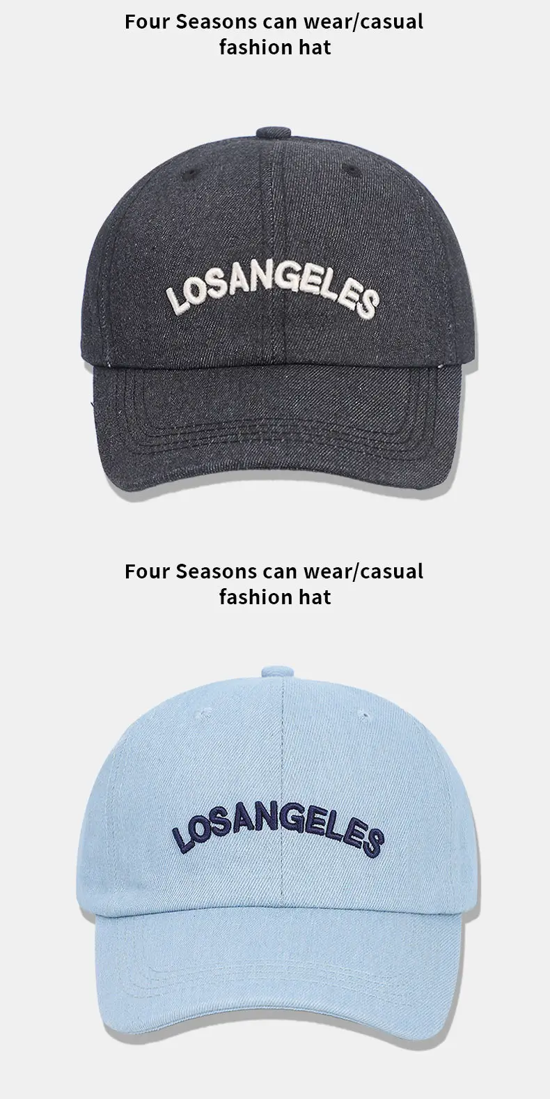 Women Blue Letter Embroidered Baseball Cap Dark Blue — feature 12