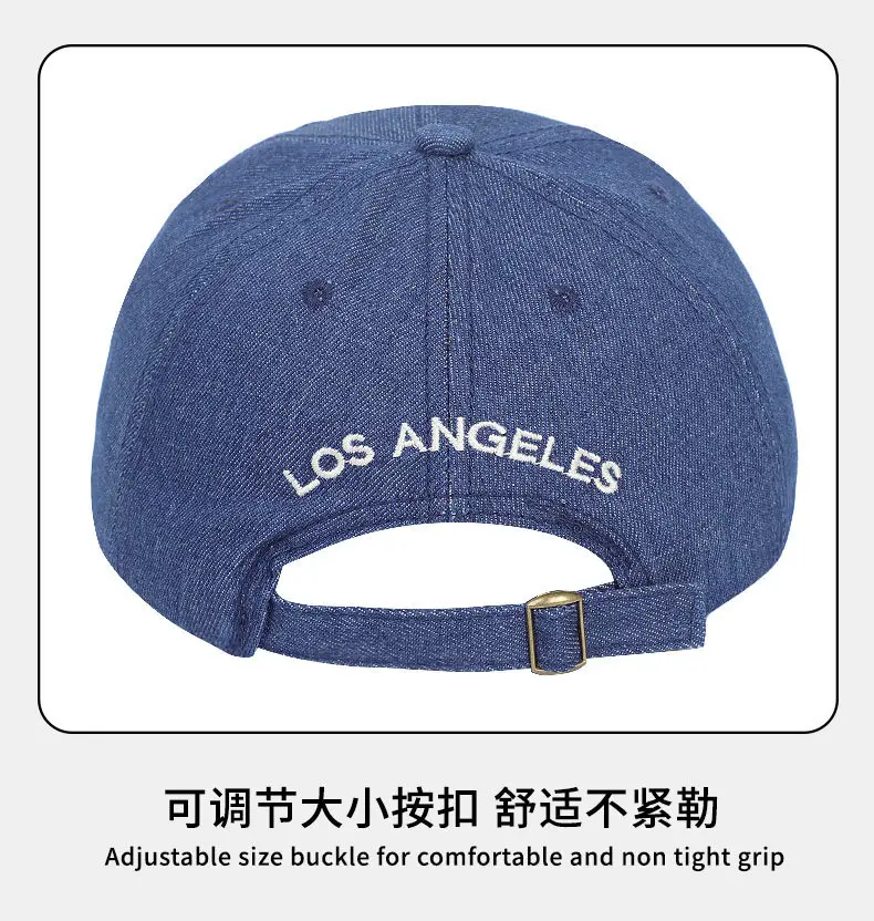 Women Blue Letter Embroidered Baseball Cap Dark Blue — feature 14