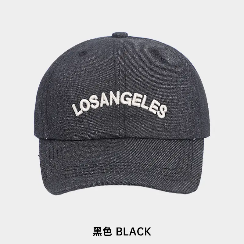 Women Blue Letter Embroidered Baseball Cap Dark Blue - Image 3