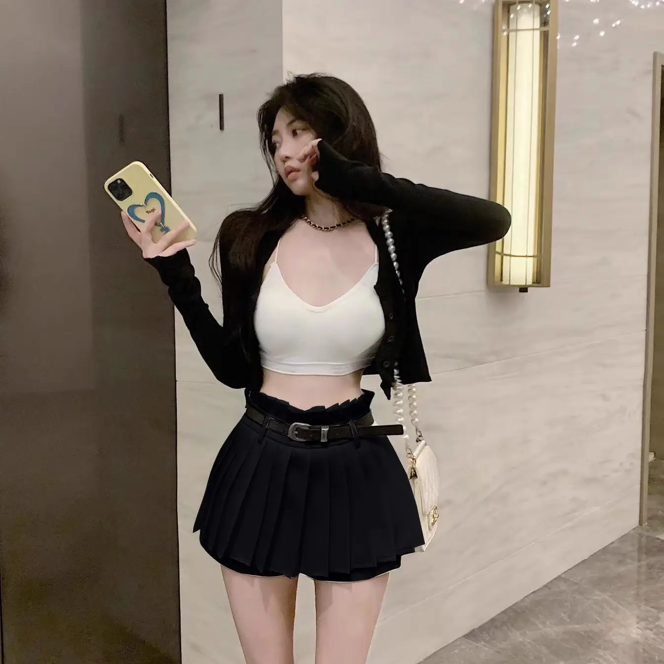 Pleated Safety Pants Belt Skirt for Girls — feature 11