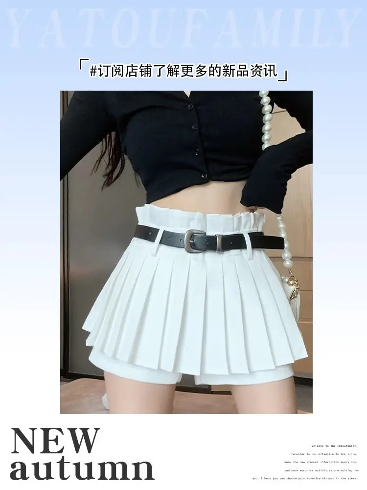Pleated Safety Pants Belt Skirt for Girls — feature 3