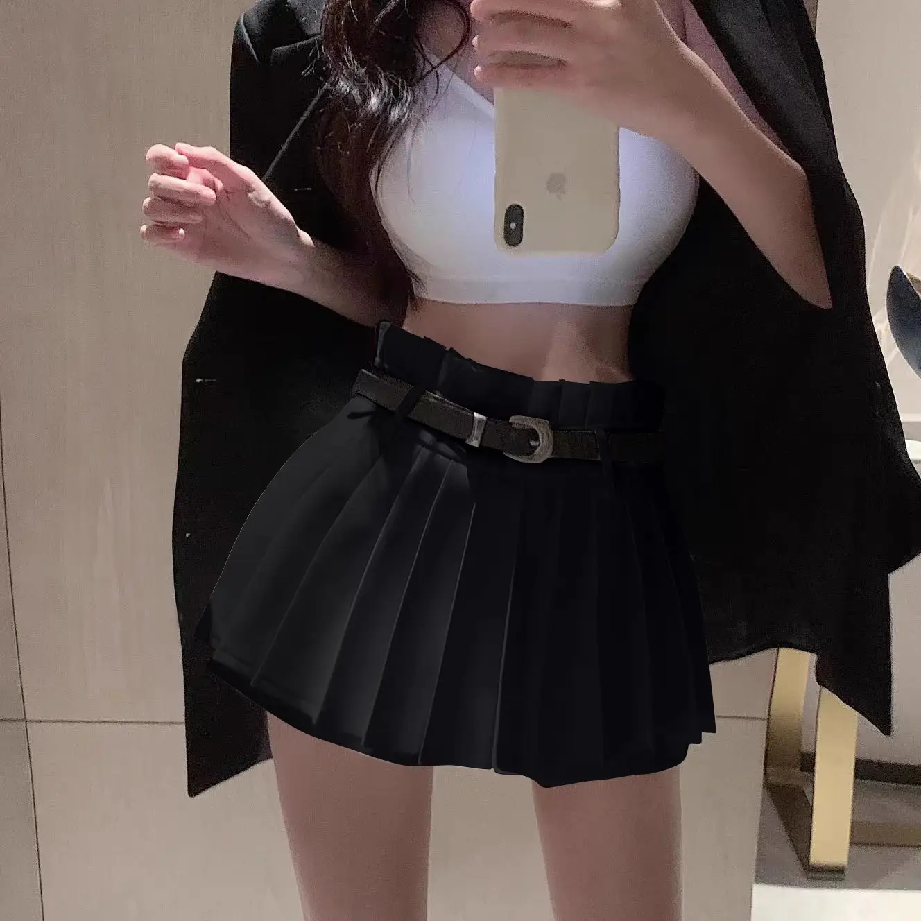 Pleated Safety Pants Belt Skirt for Girls — feature 9