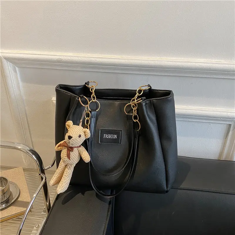 Women's Large Capacity Winter Shoulder Bag with Blue Strap - Image 10