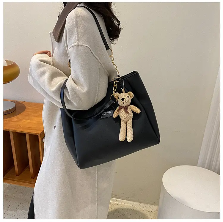 Women's Large Capacity Winter Shoulder Bag with Blue Strap — feature 11