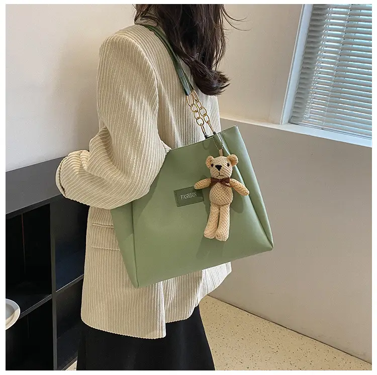 Women's Large Capacity Winter Shoulder Bag with Blue Strap — feature 12