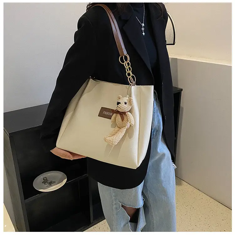 Women's Large Capacity Winter Shoulder Bag with Blue Strap — feature 15