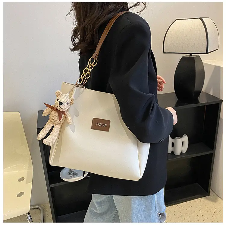 Women's Large Capacity Winter Shoulder Bag with Blue Strap — feature 16
