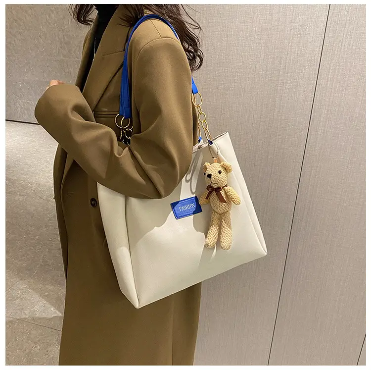 Women's Large Capacity Winter Shoulder Bag with Blue Strap — feature 18