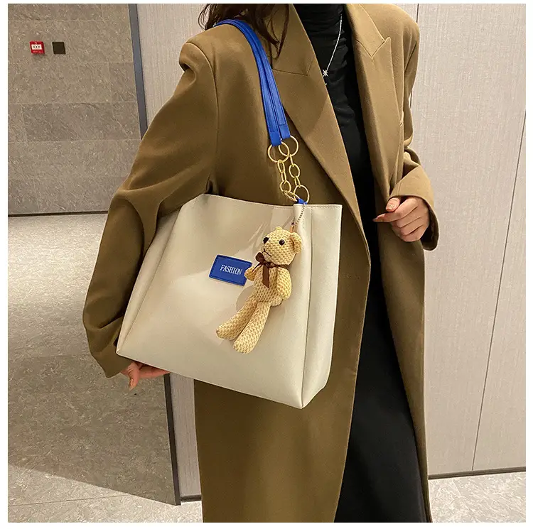 Women's Large Capacity Winter Shoulder Bag with Blue Strap — feature 19