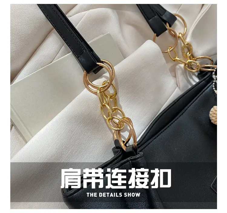 Women's Large Capacity Winter Shoulder Bag with Blue Strap — feature 6