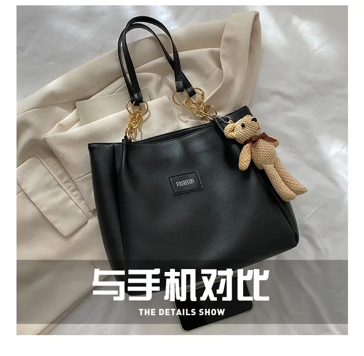 Women's Large Capacity Winter Shoulder Bag with Blue Strap — feature 8