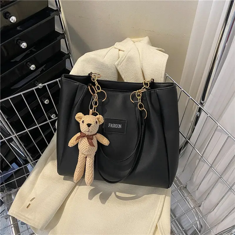 Women's Large Capacity Winter Shoulder Bag with Blue Strap - Image 5
