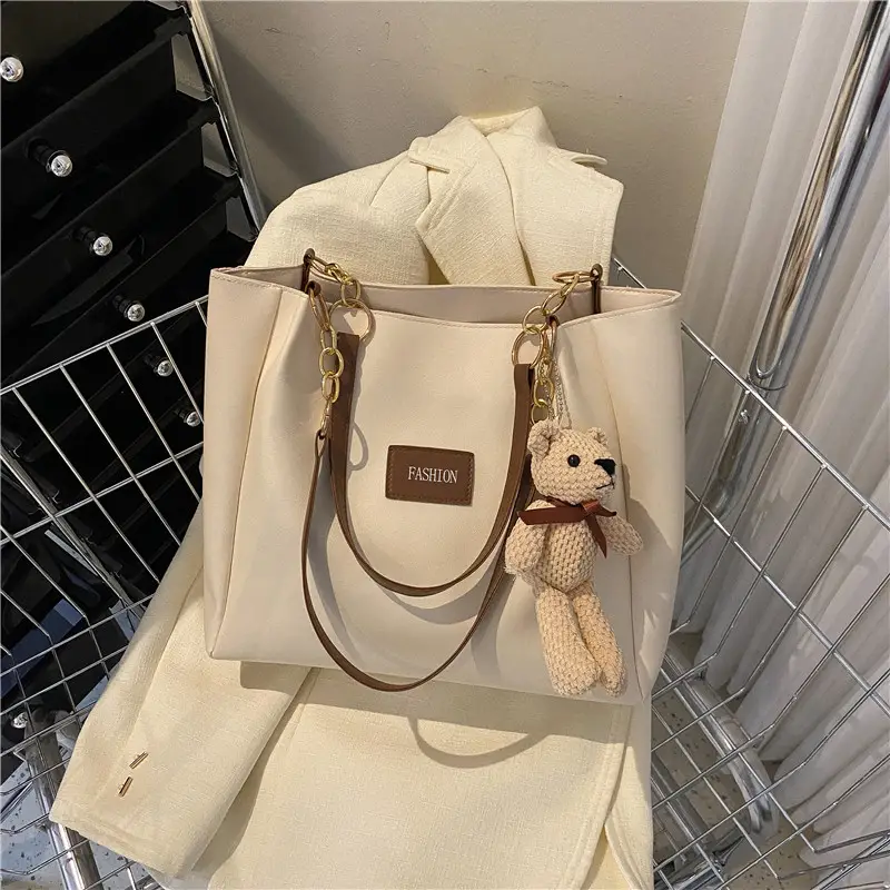 Women's Large Capacity Winter Shoulder Bag with Blue Strap - Image 7