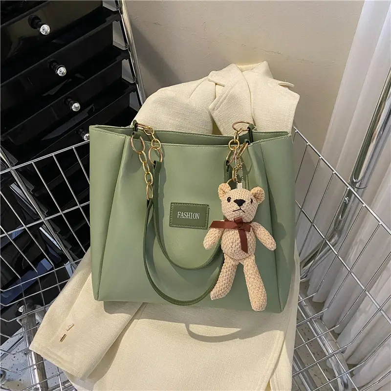 Women's Large Capacity Winter Shoulder Bag with Blue Strap - Image 8