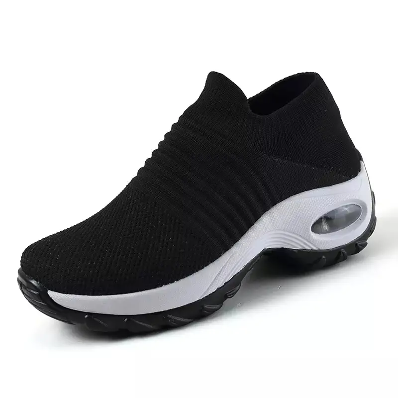 Spring and Autumn Outdoor Casual Women's Shoes Flying Weaving Breathable sneaker New Travel Hiking Shoes Platform Height Increasing Air Cushion Shoes - Image 10