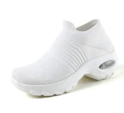 Spring and Autumn Outdoor Casual Women's Shoes Flying Weaving Breathable sneaker New Travel Hiking Shoes Platform Height Increasing Air Cushion Shoes - Image 3