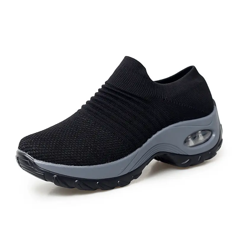 Spring and Autumn Outdoor Casual Women's Shoes Flying Weaving Breathable sneaker New Travel Hiking Shoes Platform Height Increasing Air Cushion Shoes - Image 4