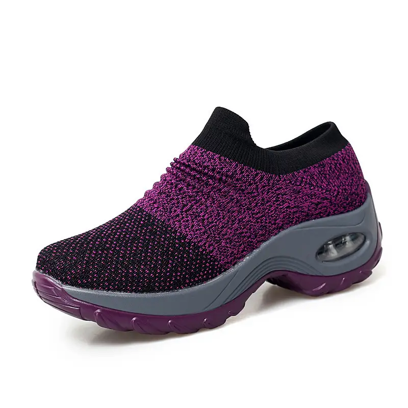 Spring and Autumn Outdoor Casual Women's Shoes Flying Weaving Breathable sneaker New Travel Hiking Shoes Platform Height Increasing Air Cushion Shoes - Image 5