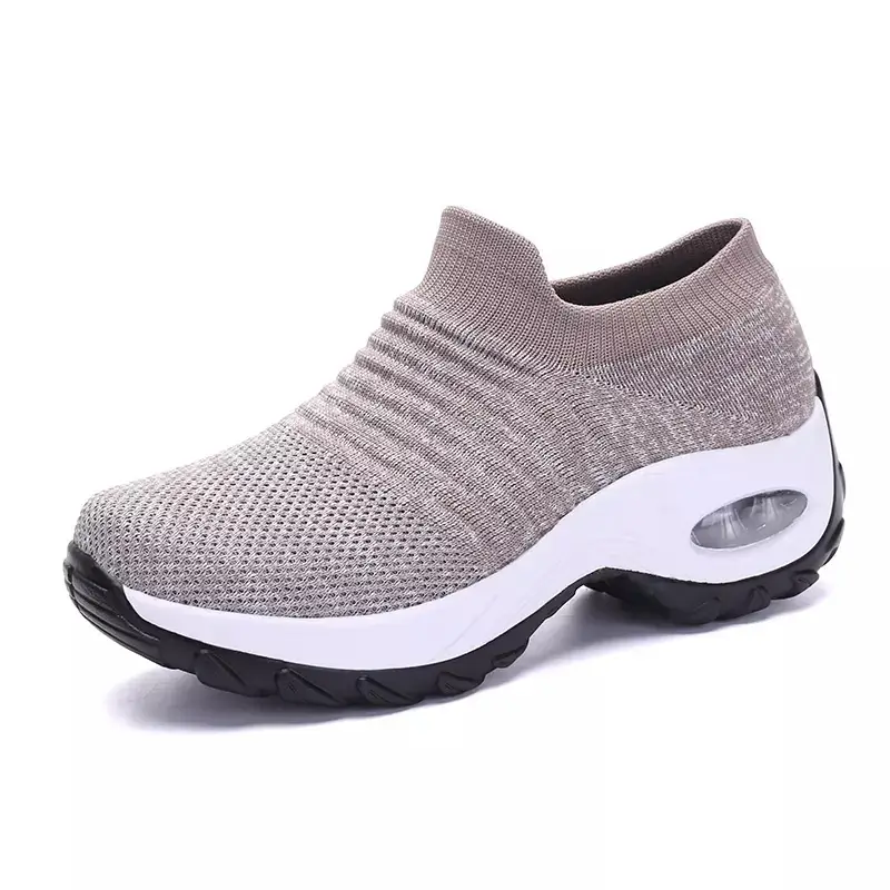 Spring and Autumn Outdoor Casual Women's Shoes Flying Weaving Breathable sneaker New Travel Hiking Shoes Platform Height Increasing Air Cushion Shoes - Image 6