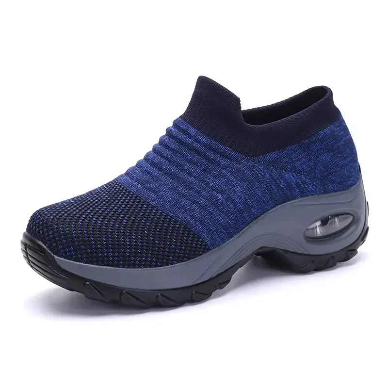 Spring and Autumn Outdoor Casual Women's Shoes Flying Weaving Breathable sneaker New Travel Hiking Shoes Platform Height Increasing Air Cushion Shoes - Image 7