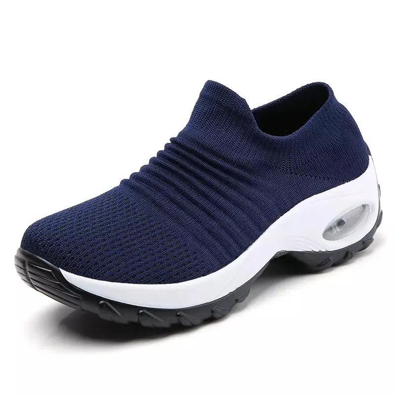 Spring and Autumn Outdoor Casual Women's Shoes Flying Weaving Breathable sneaker New Travel Hiking Shoes Platform Height Increasing Air Cushion Shoes - Image 8