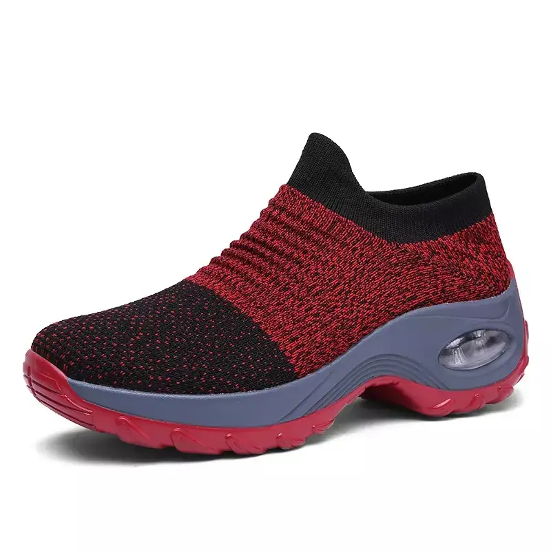 Spring and Autumn Outdoor Casual Women's Shoes Flying Weaving Breathable sneaker New Travel Hiking Shoes Platform Height Increasing Air Cushion Shoes - Image 9