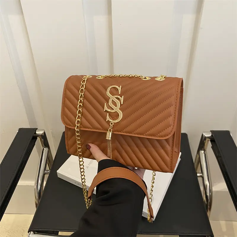 Black Gold Chain Shoulder Bag for Women 2024 - Image 7