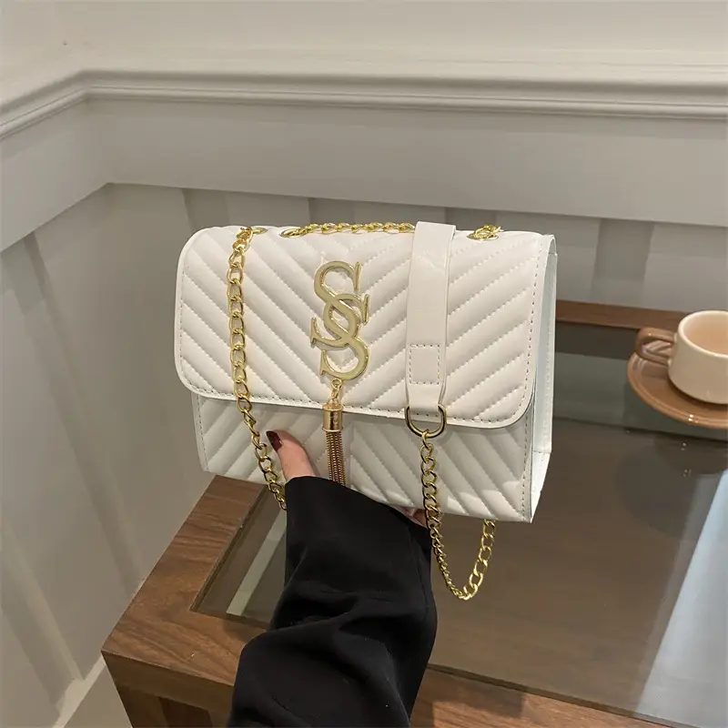Black Gold Chain Shoulder Bag for Women 2024 - Image 8