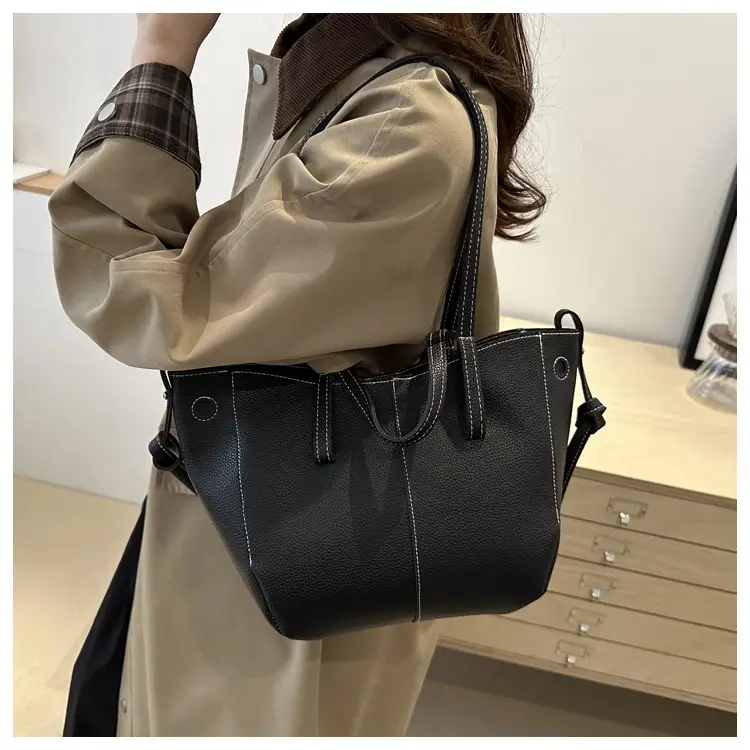 Korean Style Tote Bags 2024 Textured Large Capacity — feature 17