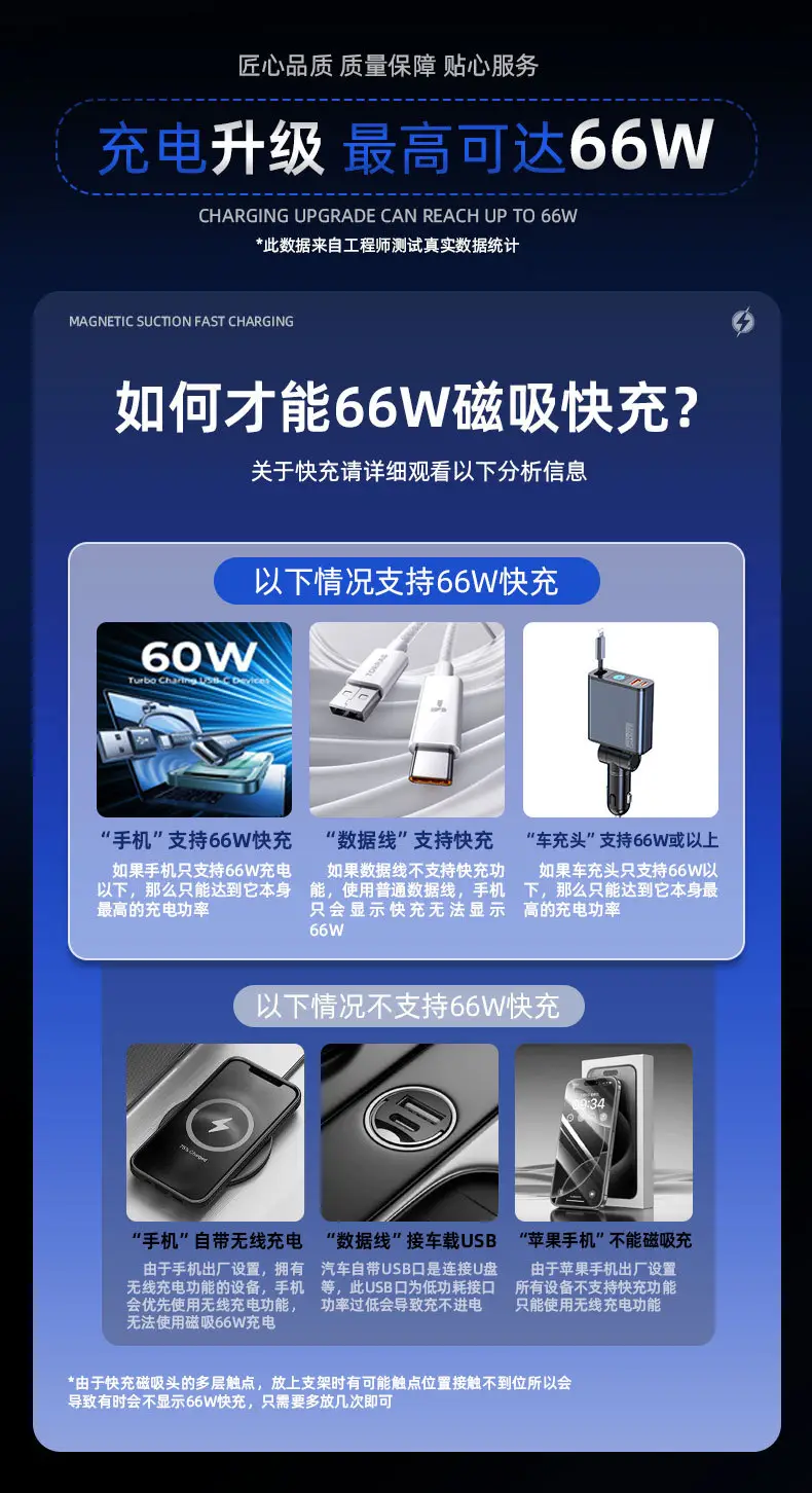 66W magnetic suction mobile phone holder air outlet navigation car holder induction opening and closing car wireless charging mobile phone holder — feature 18