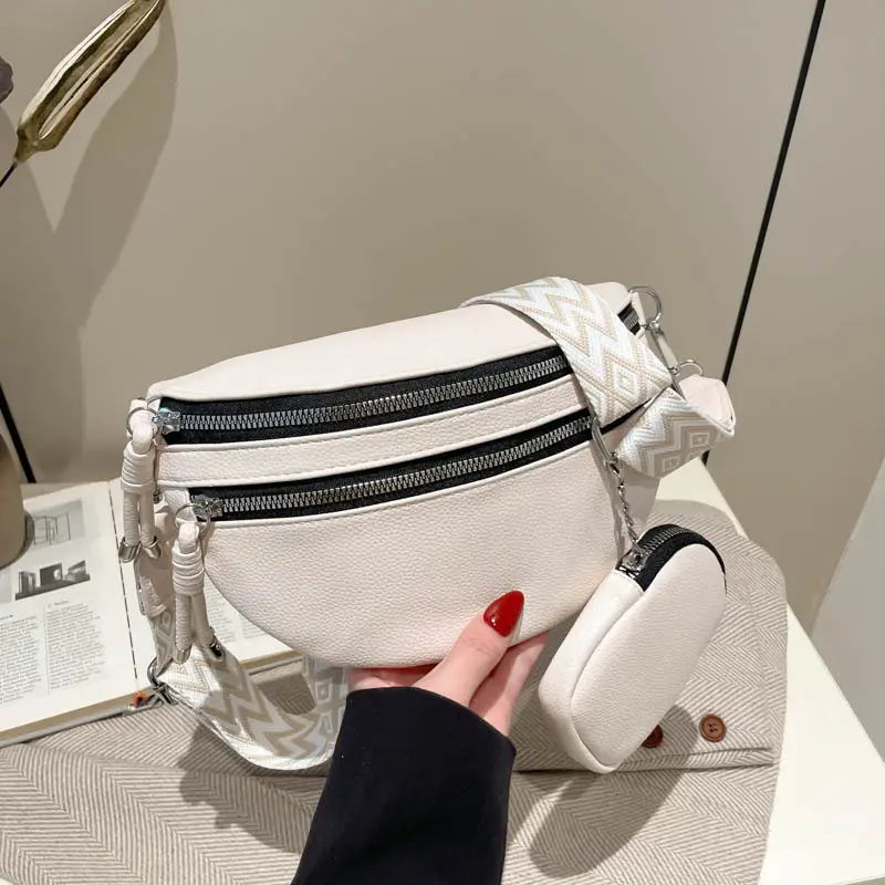 White 2024 Winter Shoulder Bag with Wide Strap - Image 5