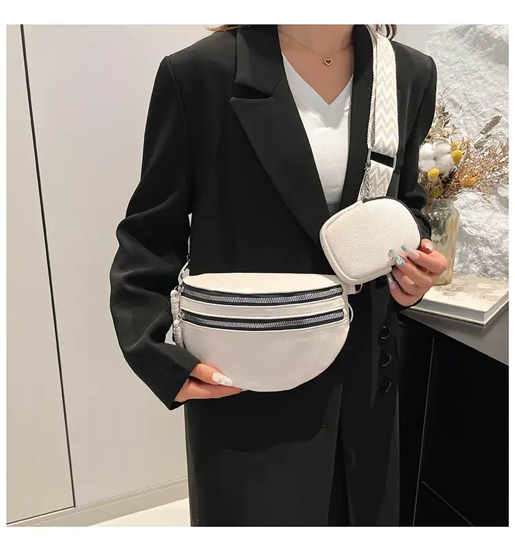 White 2024 Winter Shoulder Bag with Wide Strap — feature 9