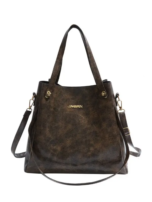 Women's Brown Textured Shoulder Bag 2025 Autumn Winter - Image 9