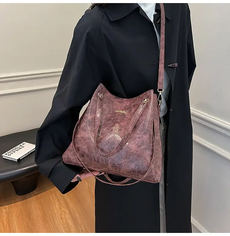 Women's Brown Textured Shoulder Bag 2025 Autumn Winter — feature 14