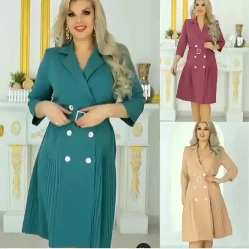 Women's Maroon Hepburn Style Collar Dress - Image 4