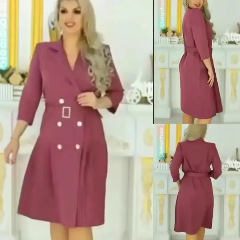 Women's Maroon Hepburn Style Collar Dress - Image 5