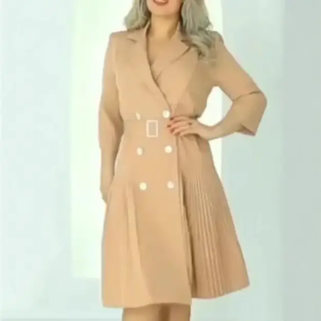 Women's Maroon Hepburn Style Collar Dress - Image 6