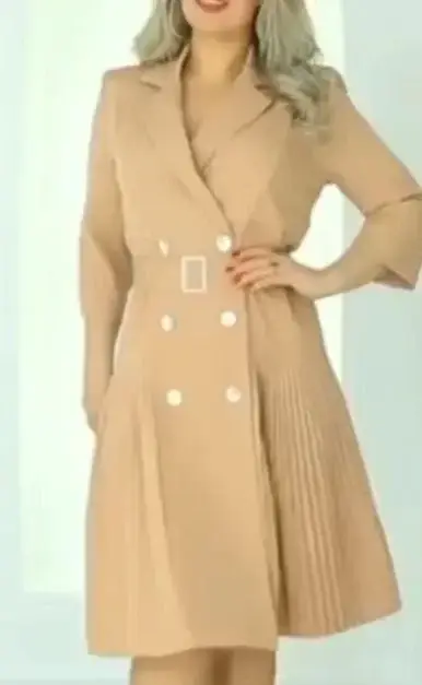 Women's Maroon Hepburn Style Collar Dress — feature 3