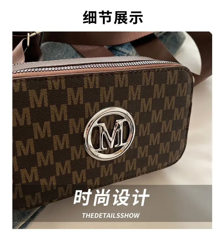 Black Women's Crossbody Shoulder Bag with Mon Logo — feature 2
