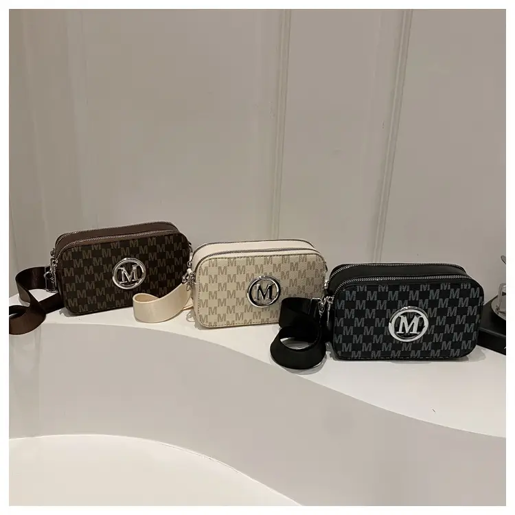 Black Women's Crossbody Shoulder Bag with Mon Logo — feature 20