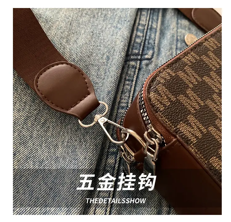 Black Women's Crossbody Shoulder Bag with Mon Logo — feature 4