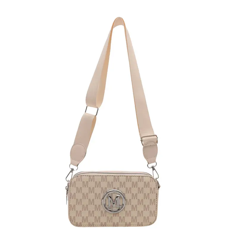 Black Women's Crossbody Shoulder Bag with Mon Logo
